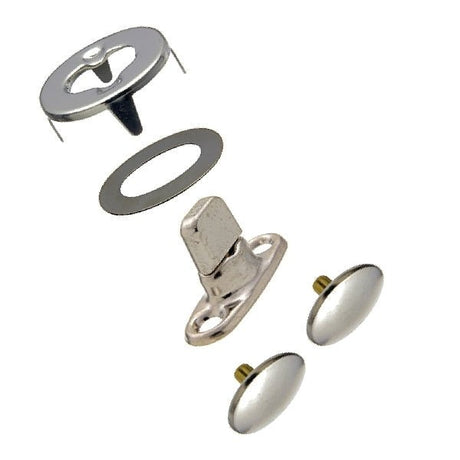 Common Sense&reg; Turn Button Fastener Set - Cloth-to-Cloth (Nickel Plated) 0.68 inch Turn Button