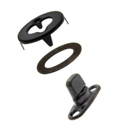 Common Sense&reg; Cloth-to-Surface Turn Button Fastener Set (Black) 0.68 inch Turn Button - (Screws not included)