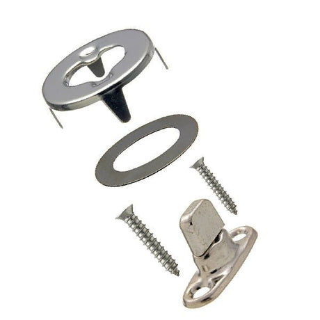 Common Sense&reg; Turn Button Fastener Set - Cloth-to-Surface (Nickel Plated) - (Screws are included)