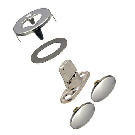 DOT&reg; Durable&trade; Turn Button Fastener Set - Cloth-to-Cloth (Nickel Plated)