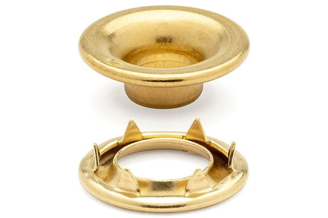 DOT&reg; Rolled Rim Grommet and Spur Washer 20-007R050001XG Brass Finish #0 size 144 pack