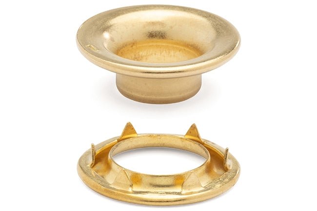 DOT&reg; Rolled Rim Grommet and Spur Washer 20-007R150001XG Brass Finish #1 size 144 pack