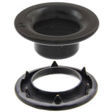 DOT® Rolled Rim Grommet and Spur Washer 20 - 007R201611XG Black Finish 2 size 144 pack - Dot Fasteners