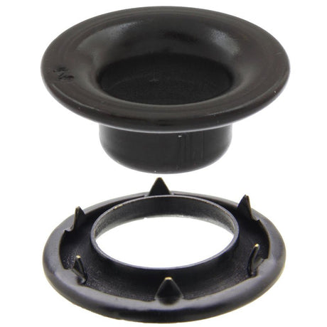 DOT® Rolled Rim Grommet and Spur Washer 20 - 007R201611XG Black Finish 2 size 144 pack - Dot Fasteners