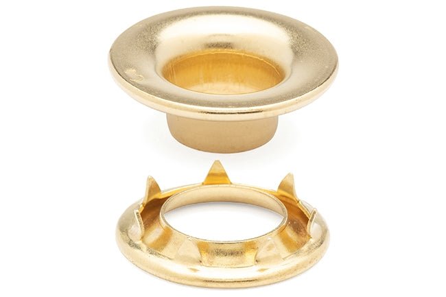 DOT&reg; Rolled Rim Grommet and Spur Washer 20-007R350001XG Brass Finish #3 size 144 pack