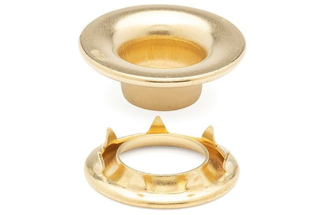 DOT&reg; Rolled Rim Grommet and Spur Washer 20-007R350001XG Brass Finish #3 size 144 pack