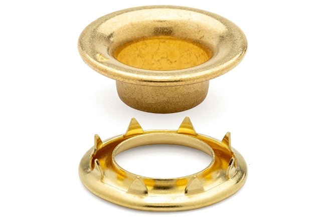 DOT&reg; Rolled Rim Grommet and Spur Washer 20-007R450001XG Brass Finish #4 size 144 pack