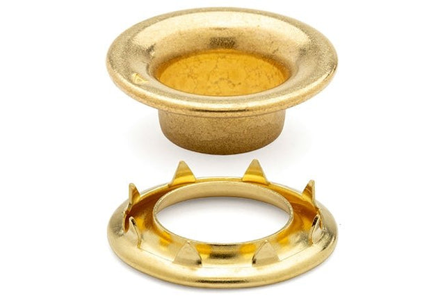 DOT&reg; Rolled Rim Grommet and Spur Washer 20-007R450001XG Brass Finish #4 size 144 pack