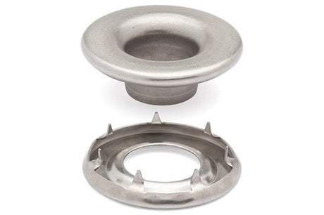 Rolled Rim Grommet and Spur Washer 20MNS77250001XG Stainless Steel Finish #2 size 144 pack