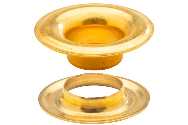 DOT® Sheet Metal Grommet and Neck Washer 20007N0050001XG Brass Finish 00 size 144 pack - Dot Fasteners