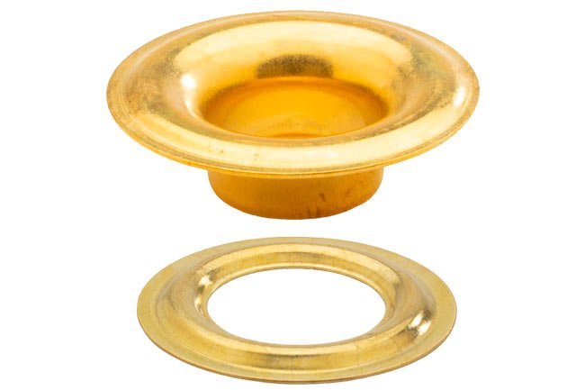 DOT® Sheet Metal Grommet and Plain Washer 20 - 0070450001XG Brass Finish 4 size 144 pack - Dot Fasteners