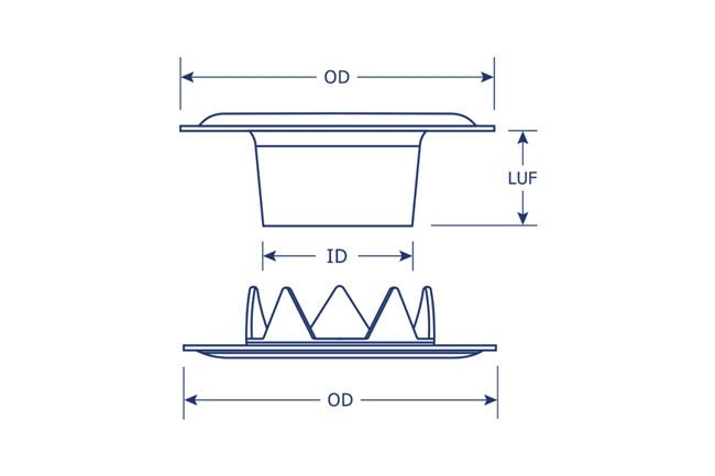 DOT&reg; Sheet Metal Grommet and Tooth Washer 20-007T250001XG Brass Finish #2 size 144 pack