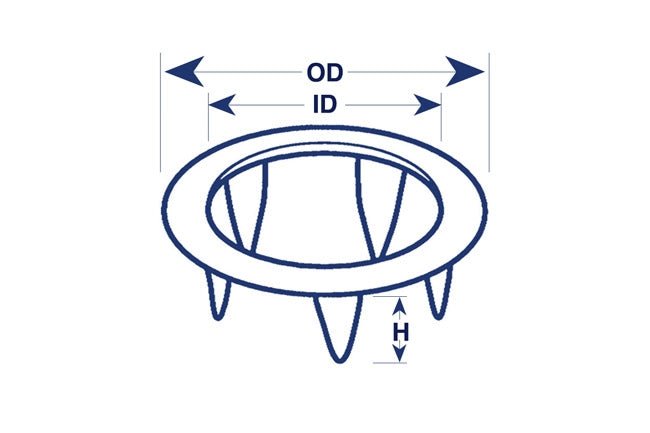 Gripper&reg; Snap Fasteners Prong Ring 96-NS-90945--1U Stainless Steel Finish 0.141 inch 100 pack
