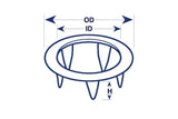 Gripper&reg; Snap Fasteners Prong Ring 96-NS-90945--1U Stainless Steel Finish 0.141 inch 100 pack