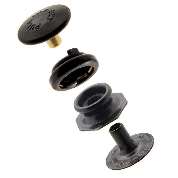 Pull-the-DOT&reg; Cloth-to-Cloth Snap Fastener Set (Matte Black) 0.295 inch Post