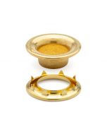 DOT&reg; Rolled Rim Grommet and Spur Washer 20-007R450001XG Brass Finish #4 size 144 pack