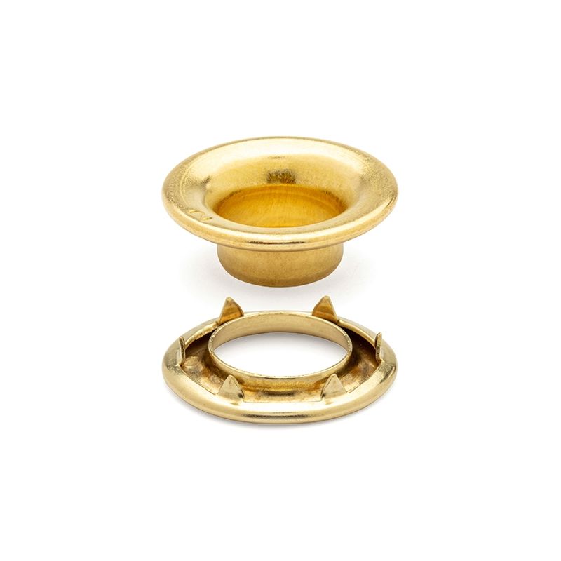 DOT® Rolled Rim Grommet and Spur Washer 20007R250001XG Brass Finish 2 size 144 pack
