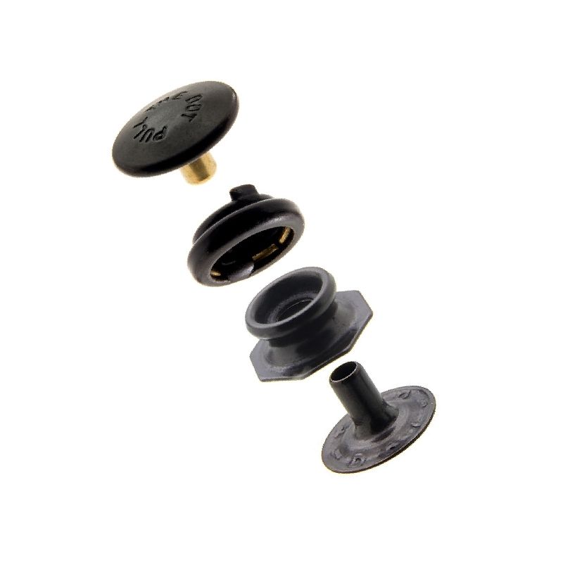 PulltheDOT® ClothtoCloth Snap Fastener Set (Matte Black) 0.295 inch