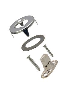 Common Sense® Turn Button Fastener Set - Cloth-to-Surface (Nickel Plated) - (Screws are included)