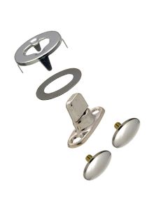 Common Sense® Turn Button Fastener Set - Cloth-to-Cloth (Nickel Plated) 0.68 inch Turn Button